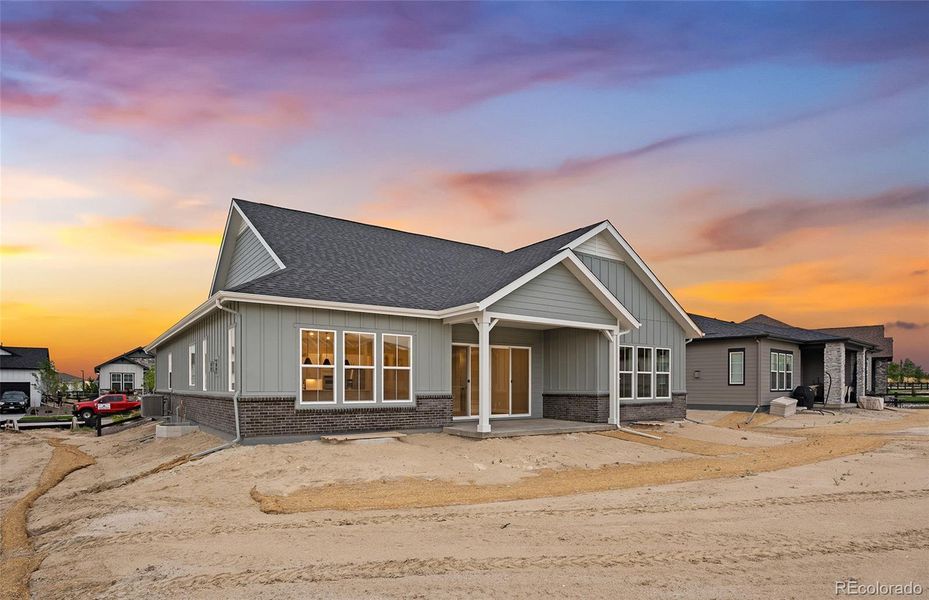 Exterior details and patio area of a home in Hilltop at Inspiration, Aurora (Image 3).
