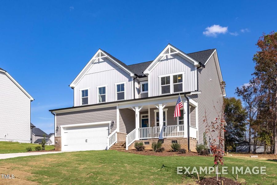 Front exterior of a new home in Wellers Knoll, Lillington, NC, highlighting curb appeal (Image 2).