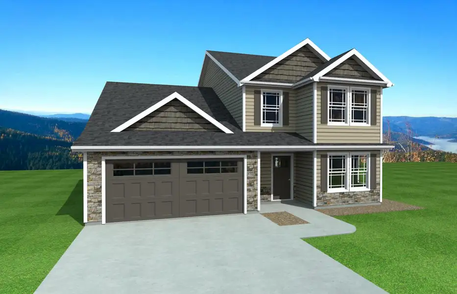 Representative exterior photo of a completed home built from the Ridge by Enchanted Homes in Ballentine Ridge, Lyman, SC (Image 2).