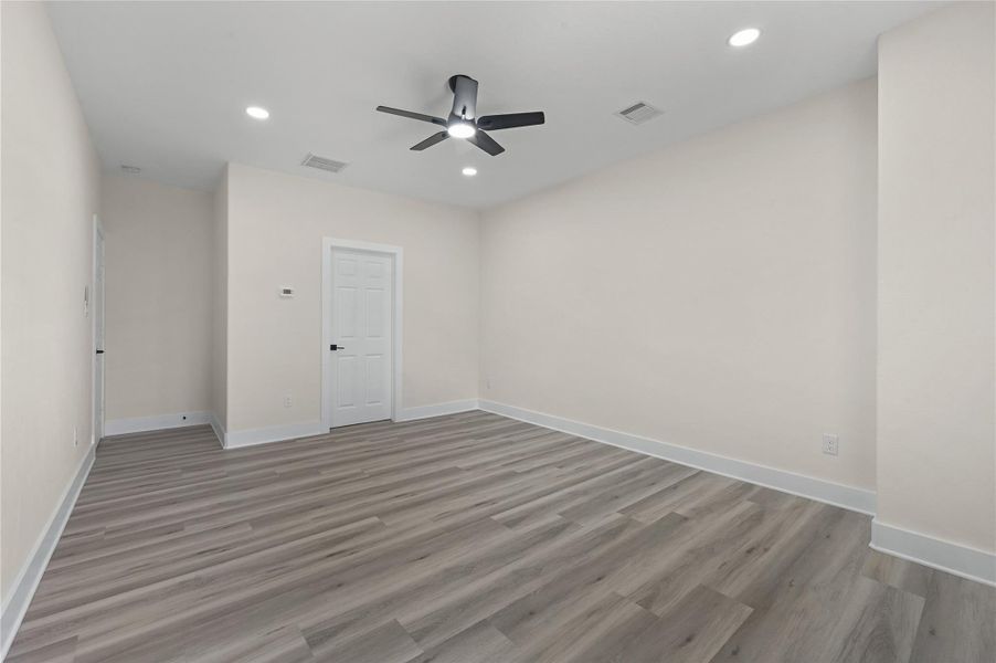 Step into this beautiful new construction home offering contemporary style, an open-concept layout, and thoughtfully selected finishes throughout. The spacious living, dining, and kitchen areas flow together seamlessly, creating an inviting space. The kitchen features crisp white cabinetry, quartz-style countertops, and a large center island, while wood-look tile flooring adds warmth and durability throughout the first floor. Upstairs, spacious bedrooms are filled with natural light and include ceiling fans Step into this beautiful new construction home offering contemporary style, an open-concept layout, and thoughtfully selected finishes throughout. The spacious living, dining, and kitchen areas flow together seamlessly, creating an inviting space. The kitchen features crisp white cabinetry, quartz-style countertops, and a large center island, while wood-look tile flooring adds warmth and durability throughout the first floor. Upstairs, spacious bedrooms are filled with natural light and include ceiling fans