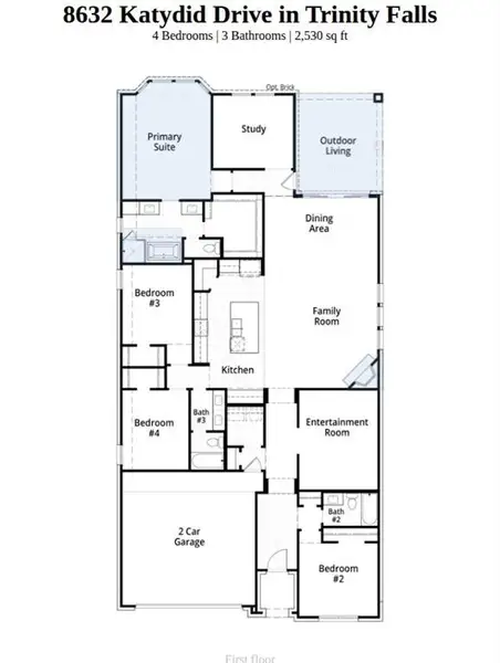 2D floor plan layout of this home in Trinity Falls, McKinney, TX (Image 3). 2D floor plan layout of this home in Trinity Falls, McKinney, TX (Image 3).