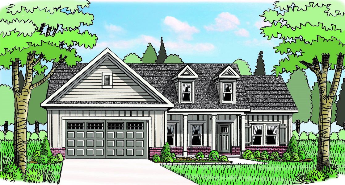 Representative exterior photo of a completed home built from the (GA)The Ava | Front Entry by Reliant Homes in Red Oak Ridge, Loganville, GA (Image 4).