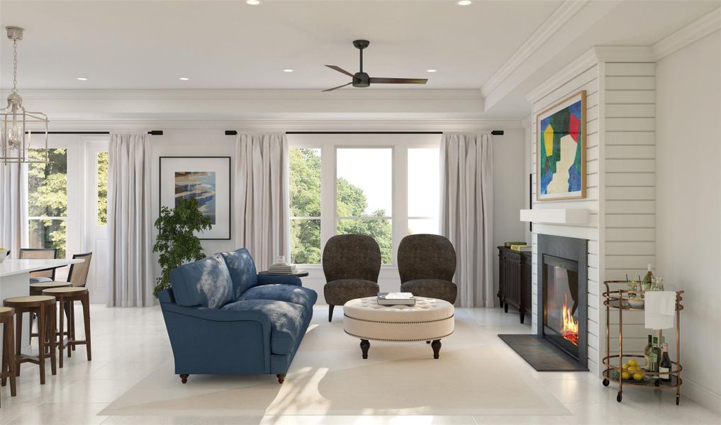 Cozy great room (*Artist rendering used for illustration purposes only.)