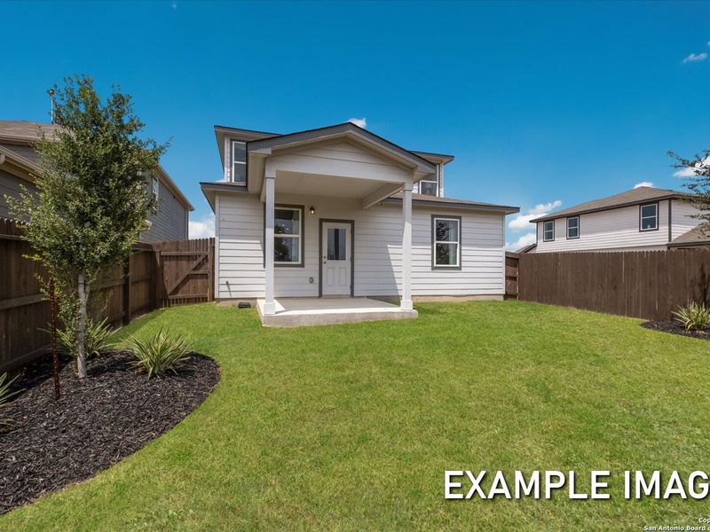 Exterior details and patio area of a home in Agave, San Antonio (Image 2).