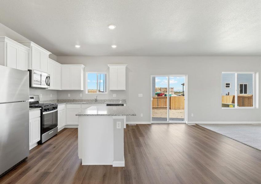 The kitchen of the Rio Grande has a window that lets in great natural light.