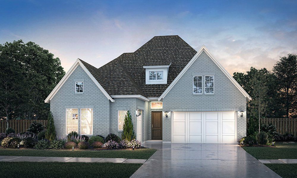 Representative exterior photo of a completed home built from the Weston II by Southgate Homes in Windsong Ranch 61' Series, Prosper, TX (Image 1). Representative exterior photo of a completed home built from the Weston II by Southgate Homes in Windsong Ranch 61' Series, Prosper, TX (Image 1).