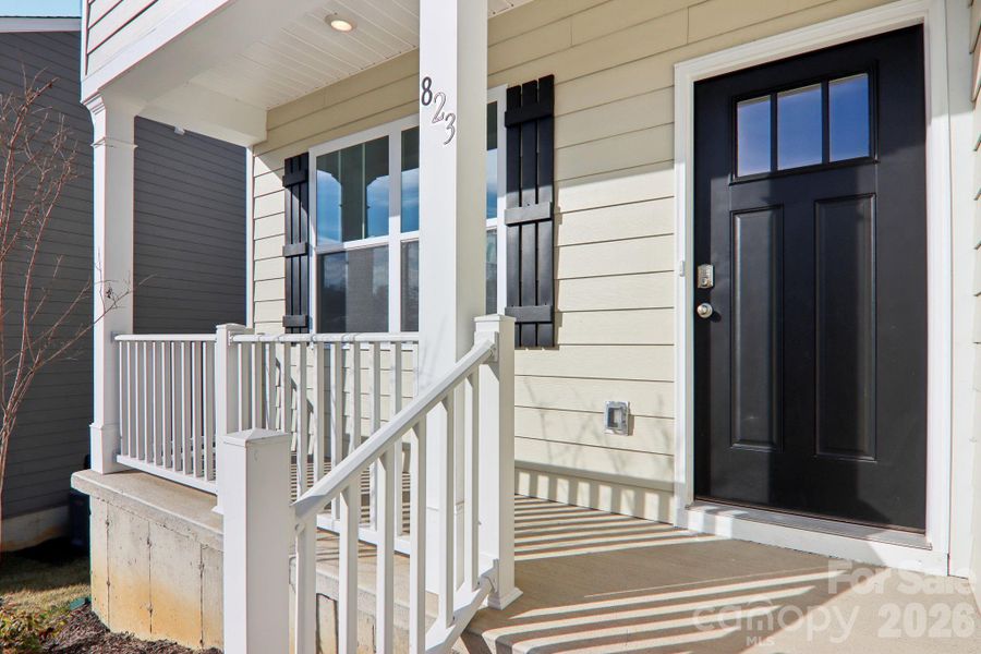 Exterior details and patio area of a home in Rydele Heights, Asheville (Image 20).
