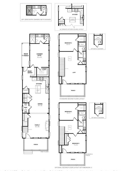 2D floor plan layout for the Blossom O by Saussy Burbank in Nexton - Midtown, Summerville, SC (Image 2). 2D floor plan layout for the Blossom O by Saussy Burbank in Nexton - Midtown, Summerville, SC (Image 2).