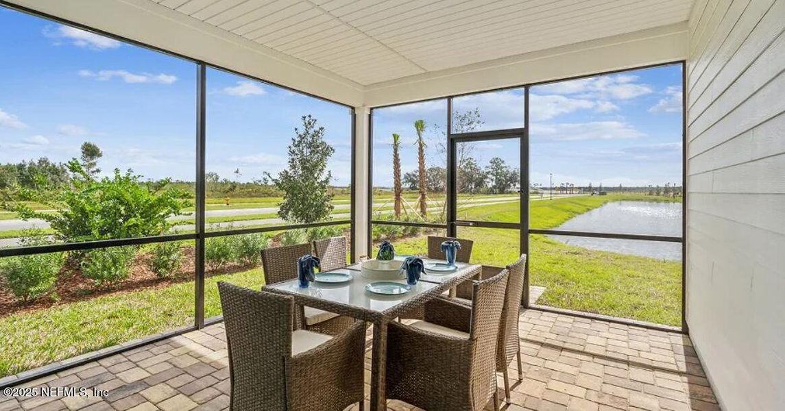 Exterior details and patio area of a home in Silver Falls Single Family at SilverLeaf: Silver Falls 50s at SilverLeaf, St. Johns (Image 2). Exterior details and patio area of a home in Silver Falls Single Family at SilverLeaf: Silver Falls 50s at SilverLeaf, St. Johns (Image 2).