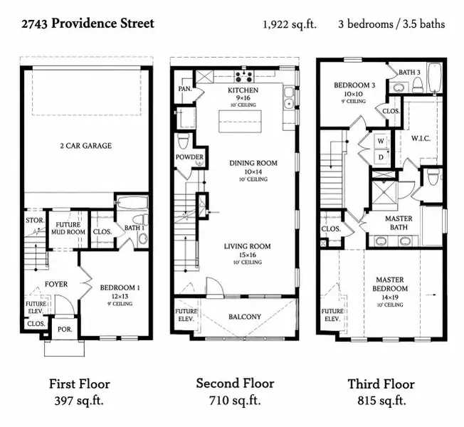 The floor plan for 2743 Providence St.
