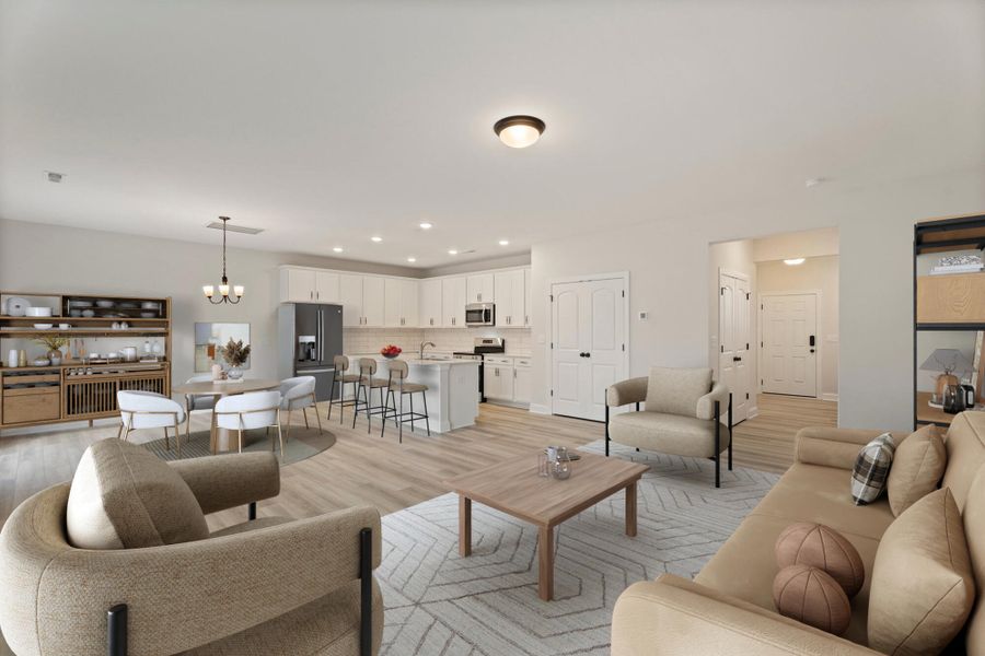 Furnished interior view inside a new home in Cottages at Piper Village, Trinity (Image 5). Furnished interior view inside a new home in Cottages at Piper Village, Trinity (Image 5).