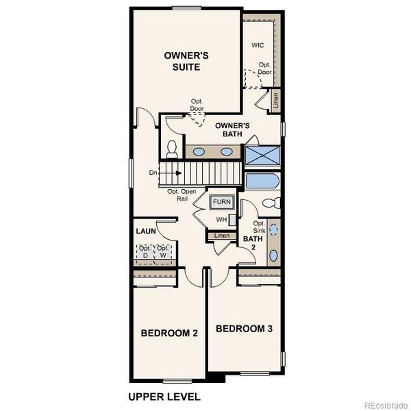2D floor plan layout of this home in The Boulevard I Collection at Windler, Aurora, CO (Image 3).