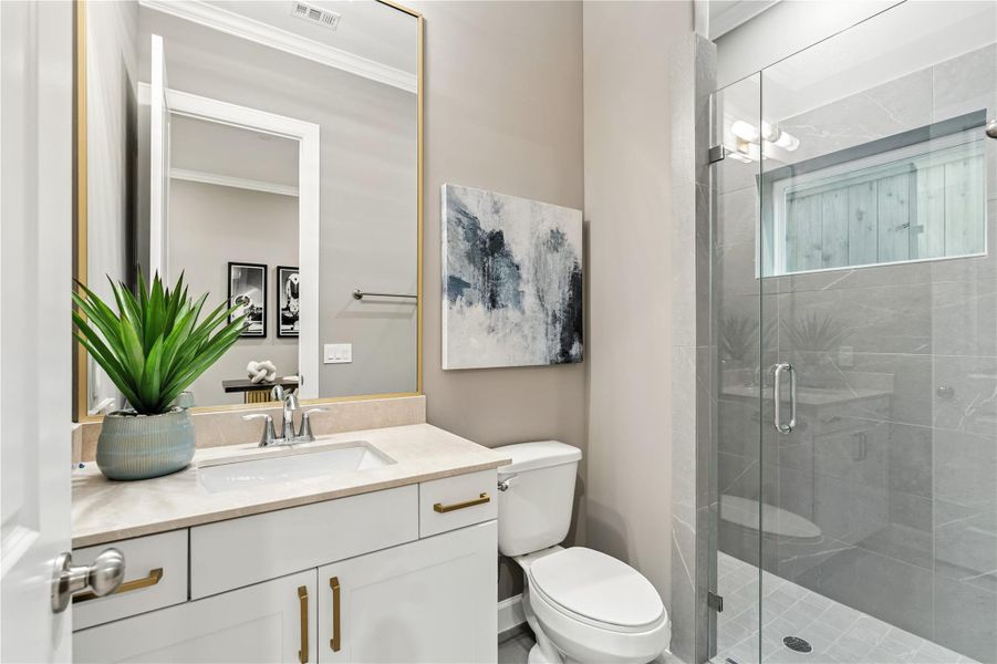 First floor bathroom with upgraded standing shower