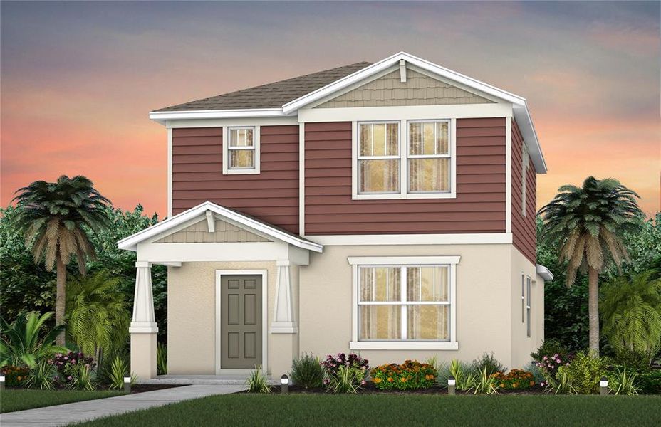 Craftsman C1 Exterior Design. Artistic rendering for this new construction home. Pictures are for illustrative purposes only. Elevations, colors and options may vary.