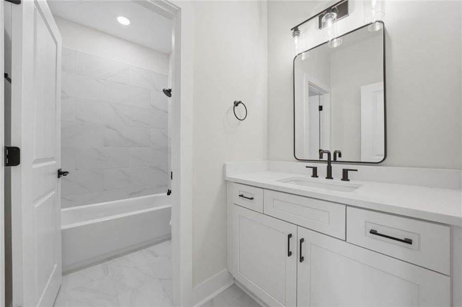 Furnished interior view inside a new home in , White (Image 14).