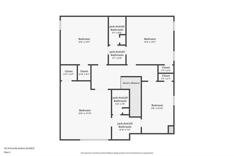 2D floor plan layout of this home in , Buford, GA (Image 6).