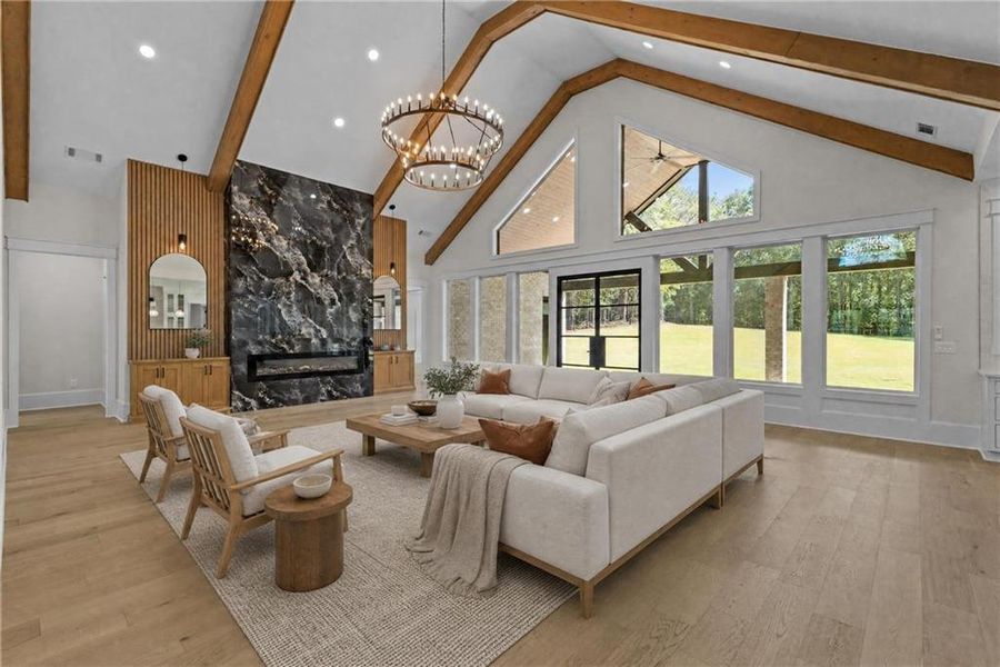 Furnished interior view inside a new home in , Monroe (Image 60).