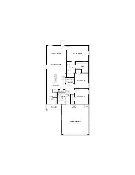 2D floor plan layout for the Atlanta by D.R. Horton in Maplewood Meadows, Talty, TX (Image 3).