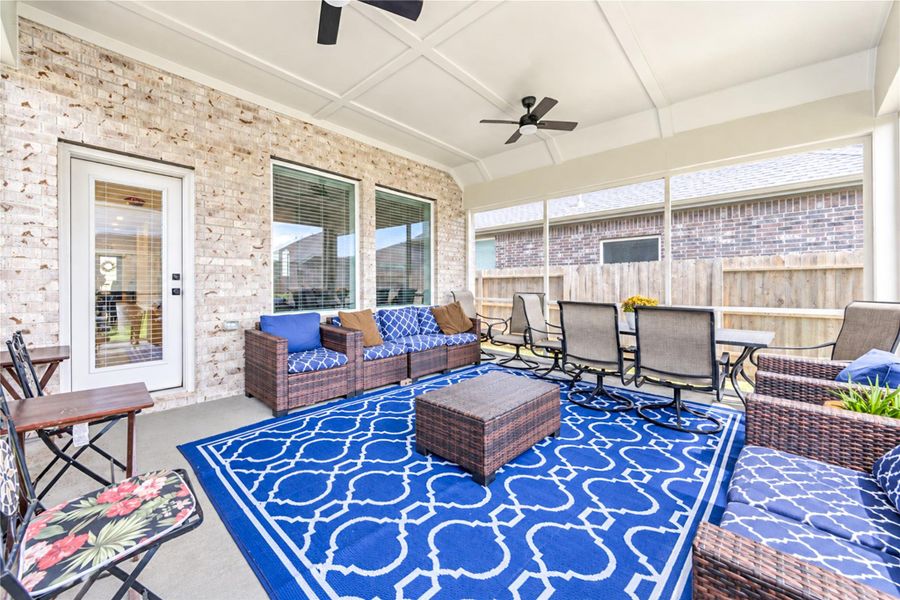Exterior details and patio area of a home in Brookewater - Terrace Collection, Rosenberg (Image 21). Exterior details and patio area of a home in Brookewater - Terrace Collection, Rosenberg (Image 21).