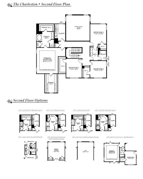 2D floor plan layout for the Charleston by Eastwood Homes in Hancock Farms, Aiken, SC (Image 4).