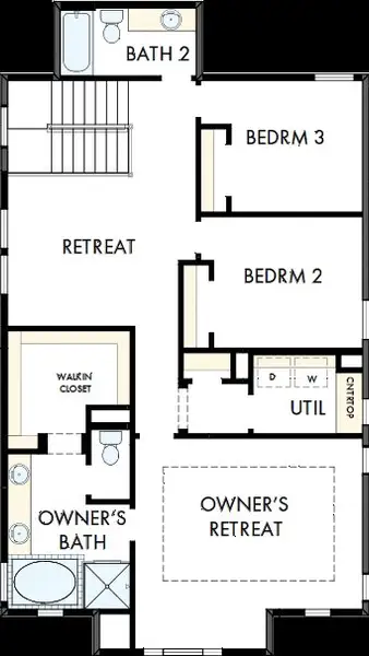 2D floor plan layout of this home in Goodnight Ranch, Austin, TX (Image 3). 2D floor plan layout of this home in Goodnight Ranch, Austin, TX (Image 3).