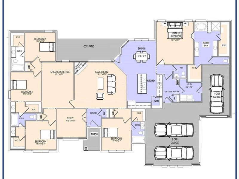 2D floor plan layout of this home in , Waxahachie, TX (Image 5).