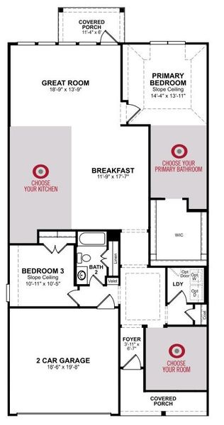 2D floor plan layout for the Serendipity by Beazer Homes in The Highlands, Porter, TX (Image 3).
