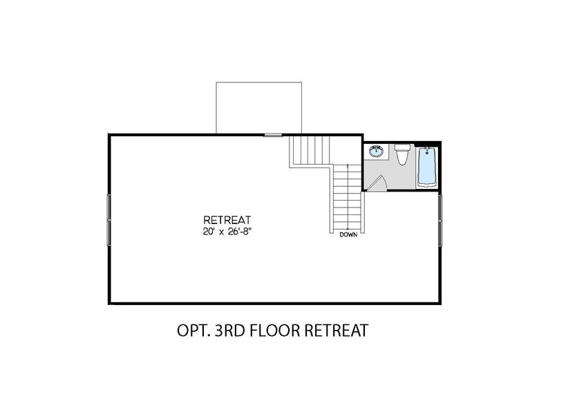 2D floor plan layout for the St Andrews with 3rd Floor Retreat by Greybrook Homes in Edmunds Farm, Clover, SC (Image 32).