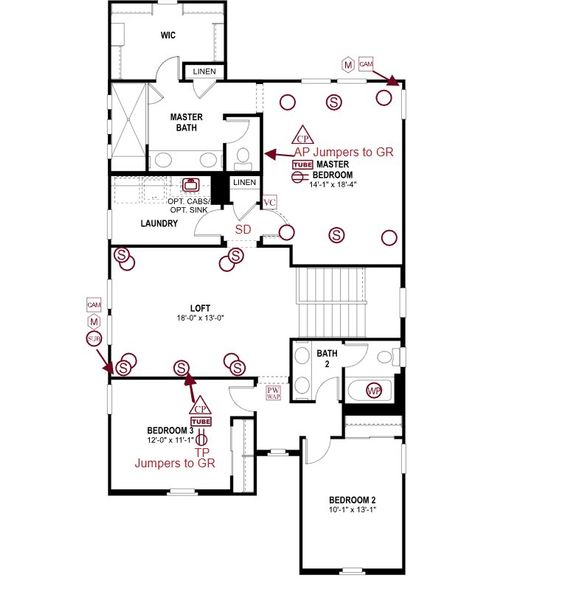 2D floor plan layout of this home in Redwood Valley at Escalante, Surprise, AZ (Image 3).