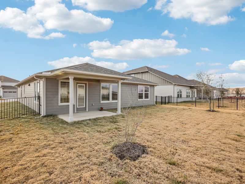 Exterior details and patio area of a home in Lakeside Meadows, Pflugerville (Image 3). Exterior details and patio area of a home in Lakeside Meadows, Pflugerville (Image 3).