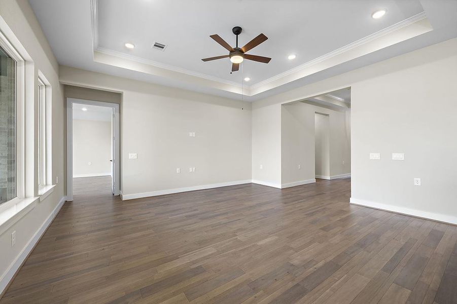 Representative unfurnished interior of a home built from the Sweet Clover by Caldwell Homes in Chambers Creek, Willis (Image 9). Representative unfurnished interior of a home built from the Sweet Clover by Caldwell Homes in Chambers Creek, Willis (Image 9).