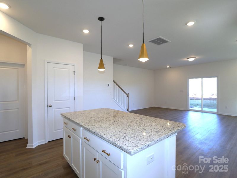 Kitchen and family room