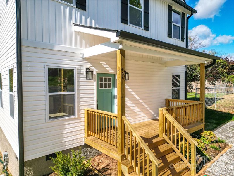 Exterior details and patio area of a home in , Asheville (Image 25).
