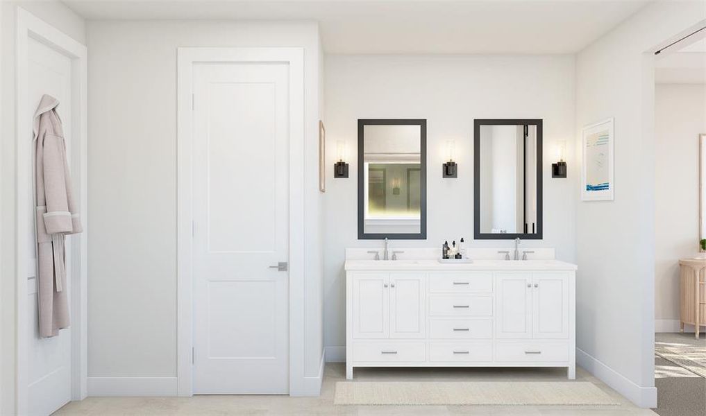 Double sinks in primary bath (*Rendering used for illustration purposes only.)