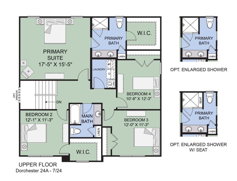 2D floor plan layout for the The Dorchester by Forbes Capretto Homes in Sandywood Circle, Grand Island, NY (Image 4).
