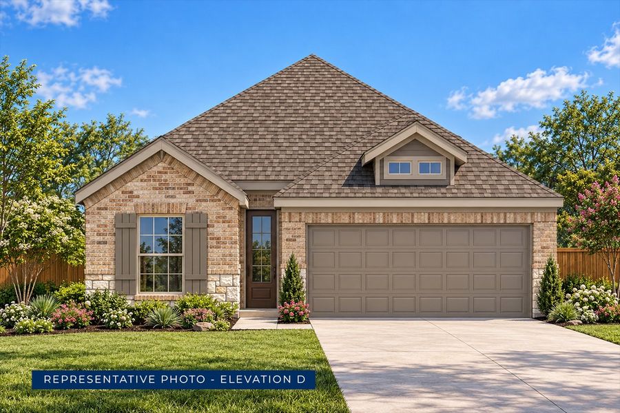 Representative exterior photo of a completed home built from the Adams F by First Texas Homes in Parkside, Denton, TX (Image 6). Representative exterior photo of a completed home built from the Adams F by First Texas Homes in Parkside, Denton, TX (Image 6).