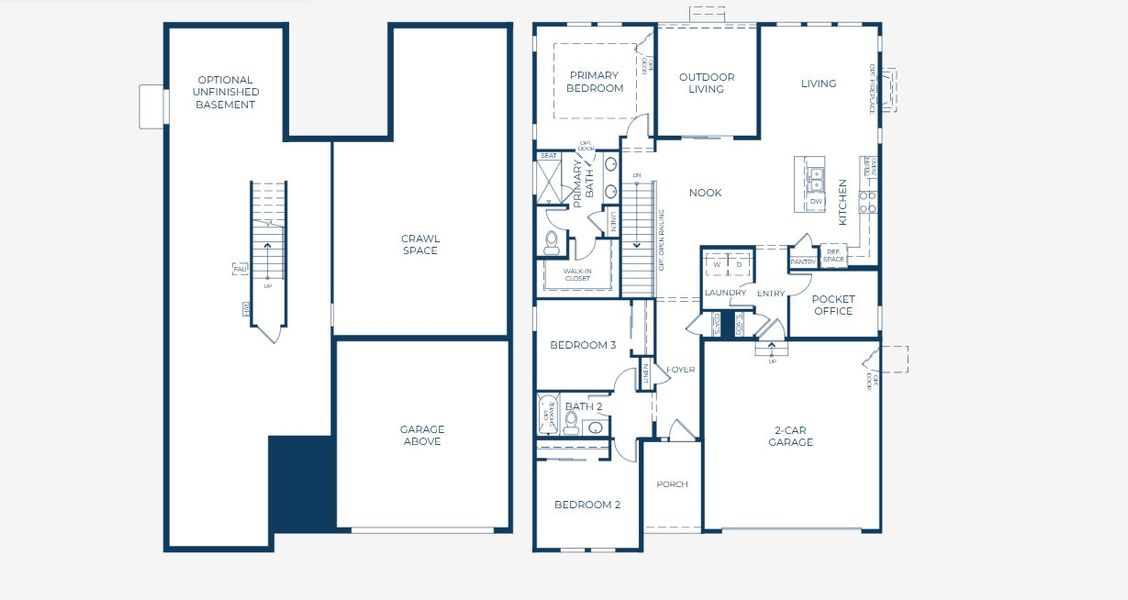 2D floor plan layout for the Plan 4002 by New Home Co. in The Legacy Collection at Talon Pointe, Thornton, CO (Image 3).