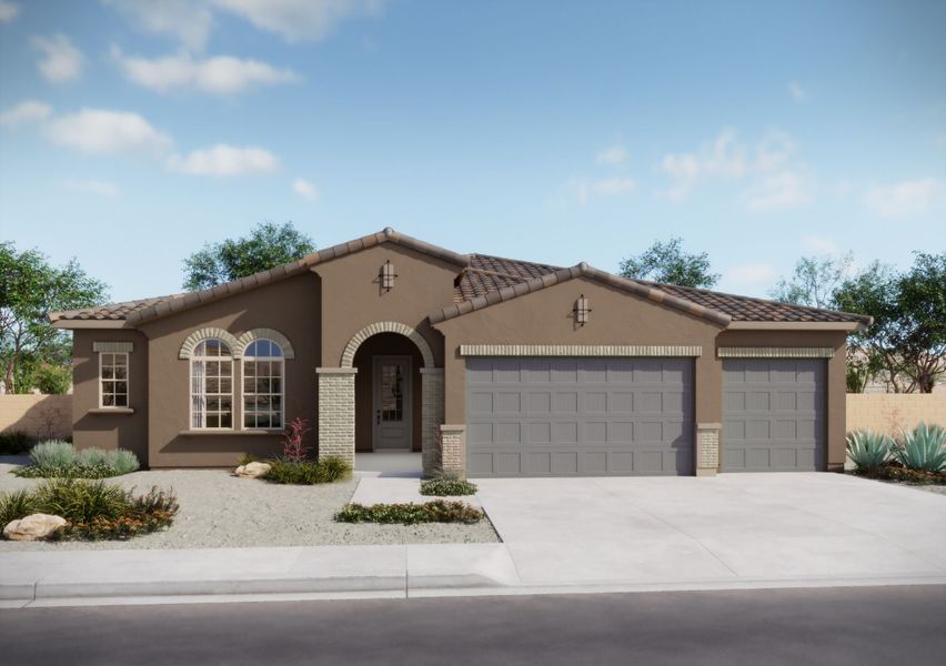 Representative exterior photo of a completed home built from the Hunter by Mattamy Homes in Stone House, Tucson, AZ (Image 3).