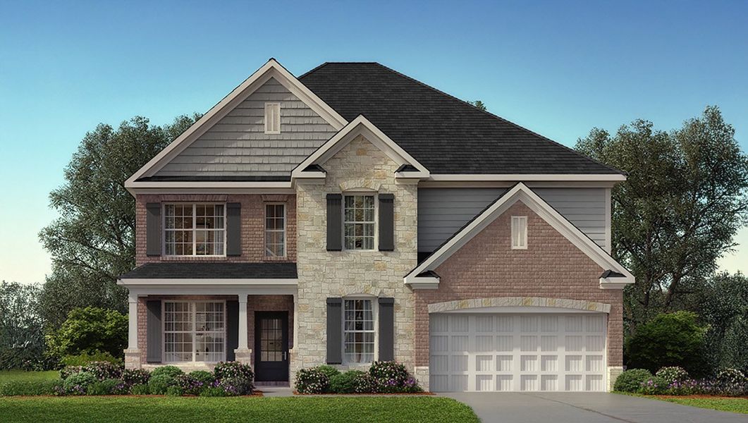 Representative exterior photo of a completed home built from the GRAYSON by D.R. Horton in Haven Abbey, Cumming, GA (Image 22).