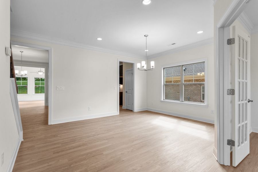 Representative unfurnished interior of a home built from the Fairfield Lux by Keystone Homes NC in Weybridge, Burlington (Image 33).
