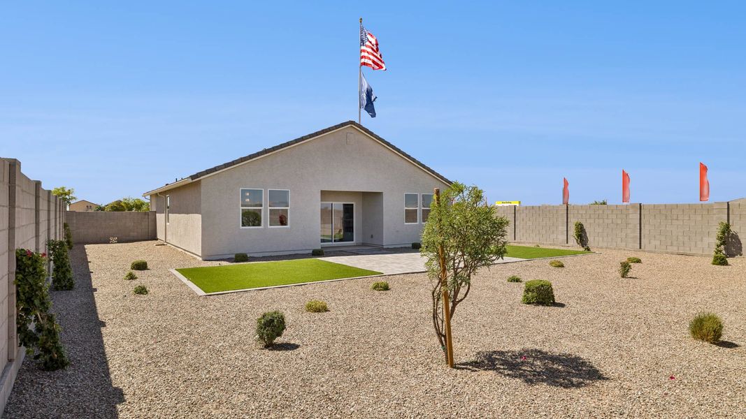 Representative exterior details of a home built from the Denton by D.R. Horton in Radiance at Superstition Vistas, Apache Junction (Image 3).