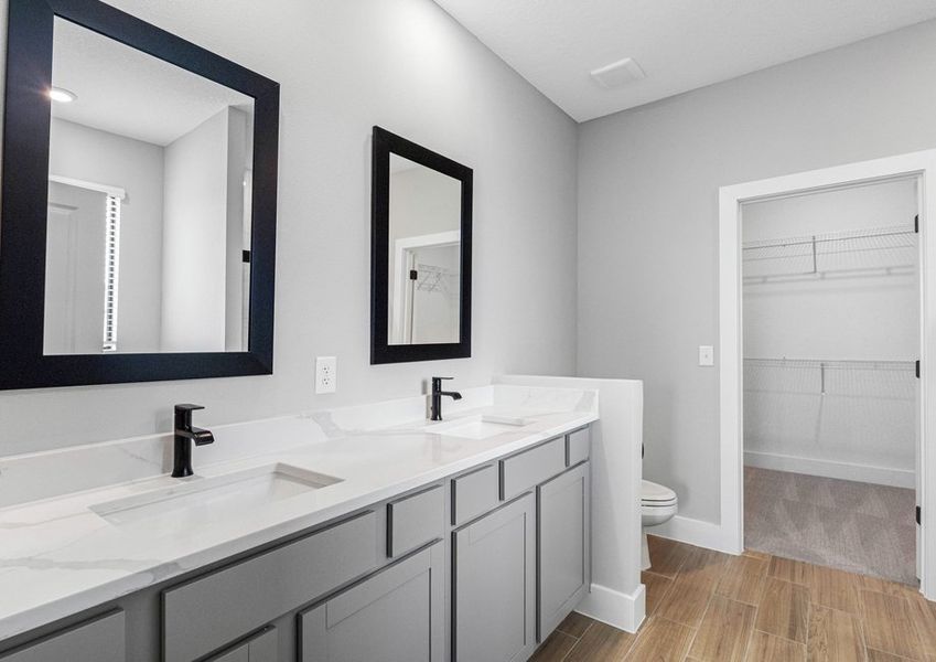 Get ready for your day in the master bathroom