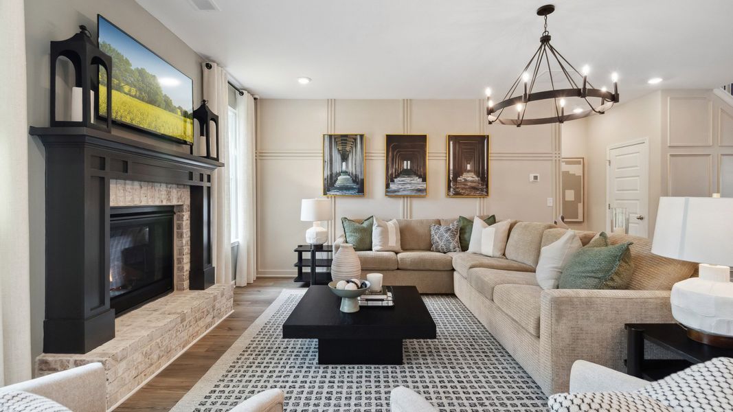 Representative furnished interior of a home built from the Meridian II by DRB Homes in Copperfield, Locust Grove (Image 18).