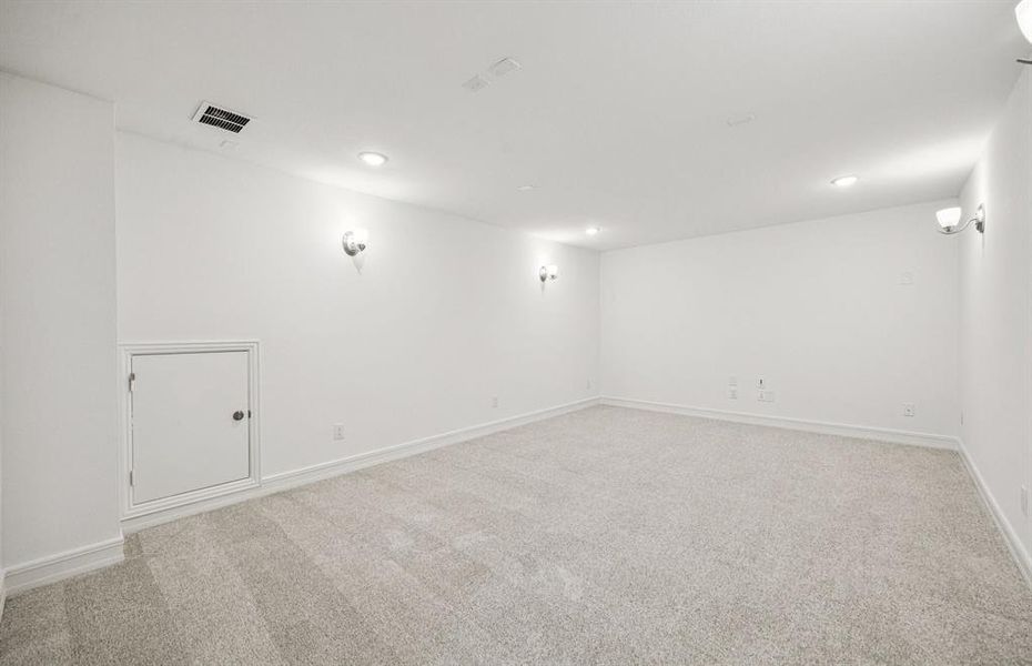 Deep media room perfect for movie nights and entertainment *Real home pictured Deep media room perfect for movie nights and entertainment *Real home pictured