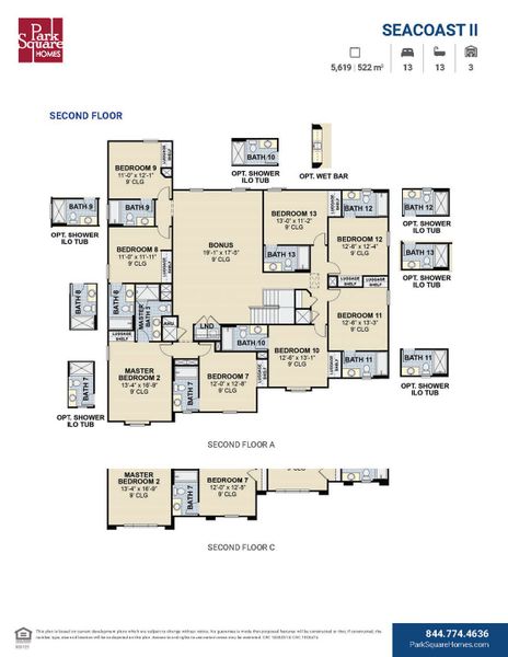 2D floor plan layout for the Seacoast II by Park Square Residential in Elevated at Sonoma Resort, Kissimmee, FL (Image 4). 2D floor plan layout for the Seacoast II by Park Square Residential in Elevated at Sonoma Resort, Kissimmee, FL (Image 4).