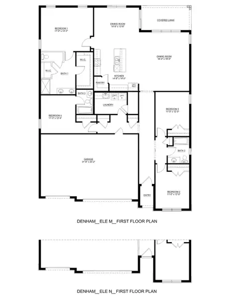 2D floor plan layout of this home in Balm Grove, Wimauma, FL (Image 4).
