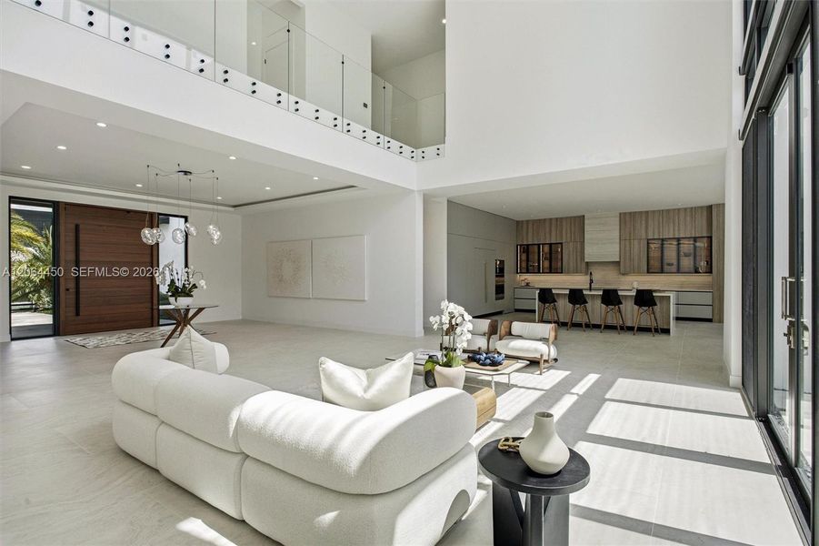 Living room overlooking the outdoors
