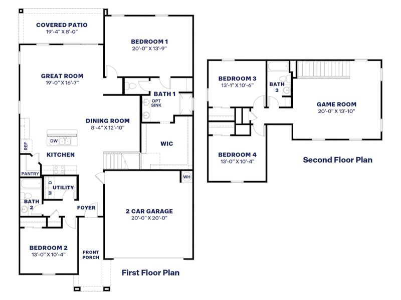 2D floor plan layout for the Ozark by D.R. Horton in Remington, Buckeye, AZ (Image 4). 2D floor plan layout for the Ozark by D.R. Horton in Remington, Buckeye, AZ (Image 4).
