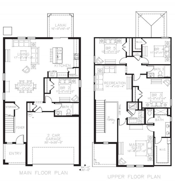 2D floor plan layout for the Indigo by Casa Fresca Homes in Pasadena Woods, Dade City, FL (Image 3).
