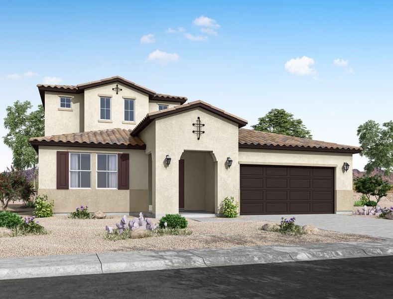 Representative exterior photo of a completed home built from the Willow by William Ryan Homes in Alta Vida at Westpark, Buckeye, AZ (Image 25).